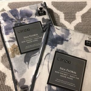 Isla Floral rod pocket/back tab panels 84” x 2